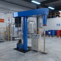 Mélangeur Polyc à haute vitesse, dissolvant et dispersant, avec levage hydraulique, en acier inoxydable SUS304, certifié CE ISO, pour pigments, peintures, revêtements, latex et mastic.