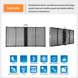 Ip65 Đầy Đủ Màu Sắc 50% 80% Minh Bạch Rèm Ngoài Trời <span class=keywords><strong>LED</strong></span> Màn Hình Hiển Thị Phim Glass <span class=keywords><strong>LED</strong></span> Hiển Thị Trong Suốt - Product Image 3