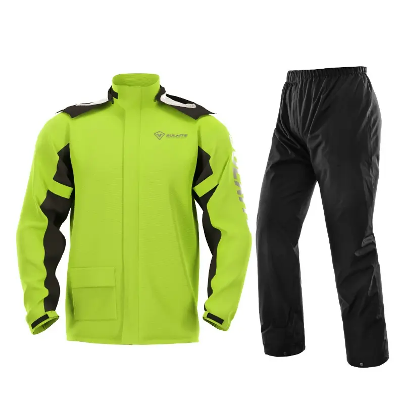 Riding Cycling Waterproof Rain Jacket Pants with Shoe Reflective Motorcycle Rain Suit