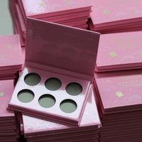 Boîte d'emballage de palette de pigments de fard à paupières en papier personnalisé 6 Pan rose Tacl gratuit vide maquillage beauté cosmétiques
