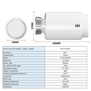 Actuador Termostático Inteligente para Radiador WiFi TV06, Controlador de Temperatura Programable, Control por Voz a través de Alexa - Product Image 2