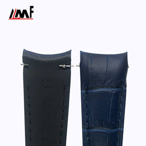 Correa de Reloj de Cuero de Becerro Genuino de Primera Calidad, con Textura de Piel de Cocodrilo, Resistente al Sudor, de 20 mm, con Borde Acolchado y Opción de Logotipo Personalizado - Product Image 4