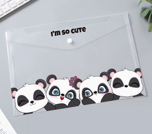 Porte-documents en plastique transparent A4 avec bouton-pression pour l'école, le bureau, les étudiants, sac de rangement pour fournitures scolaires - Product Image 2