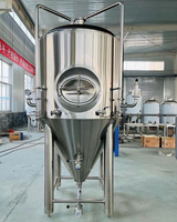 Cuve de fermentation conique en acier inoxydable de 500 L, unité de brassage de bière avec enveloppe de refroidissement par glycol et valve de purge pour brasserie artisanale