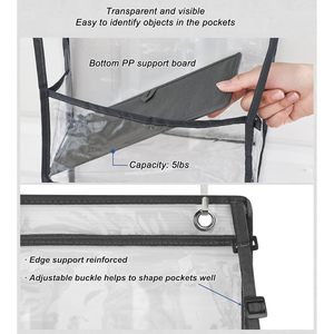 Over The Door Hanging Organizer 5 <b>Shelf</b> Clear <b>Plastic</b> Pockets Large Capacity Storage For Pantry Closet Bathroom - Product Image 3