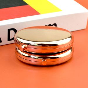 6.5cm Tri Color Folding <b>Mirror</b> Gold Silver Rose Gold Portable <b>Compact</b> Handheld Round Makeup <b>Mirror</b> for Women's Gift Travel - Product Image 5