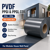 Bobine d'acier OEM PPGL et PPGI prélaquée, galvanisée avec surface PVDF pour la construction de panneaux muraux de maisons modulaires