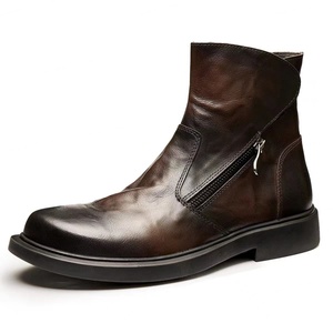 Botas de Trabajo de Cuero Genuino de Alta Gama Otoño/Invierno 2025, Forradas con Felpa Gruesa, Cálidas y Cómodas, para Hombres a la Moda - Product Image 5