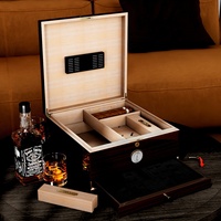 Humidor de Cedro Lacado de Alto Brillo para Cigarros, con Cajón, Personalizable, para Almacenamiento de Regalos y Juegos de Ajedrez