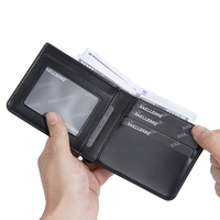 Baellerry dompet lipat dua Slot kartu pria, Dompet Kulit & PU tahan air dengan fitur Multi kartu dan penggunaan harian modis