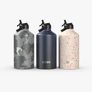 Large Capacity Stainless Steel Travel Water Bottle Double Wall Insulated Drinking Bottle With Infuser Lid
