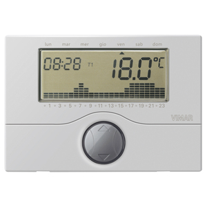 Cronotermostato da Parete Vimar 15.8x10x5.1 Cm Alimentato a Batteria per Controllo HVAC - Product Image 1
