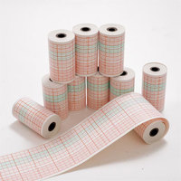 Consommables médicaux de qualité A, papier thermique pour graphiques de CTG, ECG, EKG, rouleau pour électrocardiographe, revêtement chimique BPL, base rouge et bleue