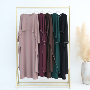 Vêtements islamiques pour femmes, cape abaya de luxe ornée de perles et de diamants, nouvelle abaya élégante en Nida, robe musulmane pour femmes, abaya fermée, Eid - Product Image 6