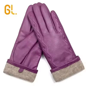 SLW012 Robe rose sexy pour femmes en hiver, gants en <span class=keywords><strong>cuir</strong></span> de mouton véritable de bonne qualité - Product Image 1