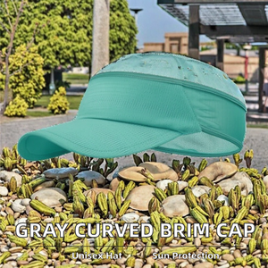 Visera Curva de PVC con Rayas Turquesa, Ajustable, Unisex, Protección Solar para Exteriores, Primavera Verano, Adulto - Product Image 2
