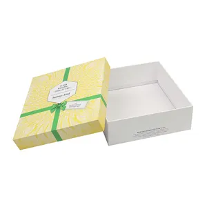 Impresión personalizada Rectangular gran rígida de papel de cartón caja de regalo de Navidad con tapa