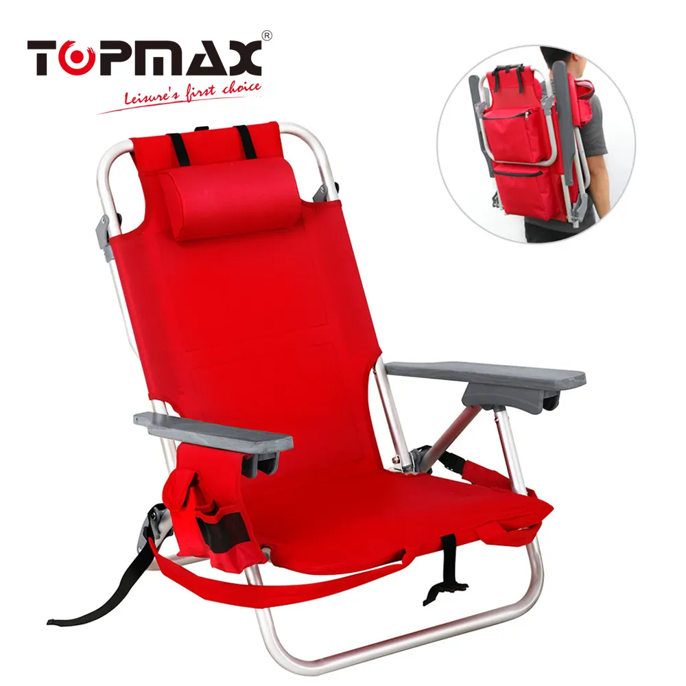 Ngoài Trời Armrest Cahirs Gấp Kim Loại Có Thể Gập Lại Bãi Biển Cahirs Trại Biển Mare Sedia Da Spiaggia Del Duy Nhất Alluminio Pieghevole Sedia