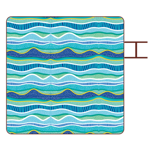 Tapis de pique-nique réutilisable et lavable en machine, épaissi, avec imprimé vagues colorées, fond antidérapant en tissu Oxford, résistant à l'eau, pour l'extérieur - Product Image 1