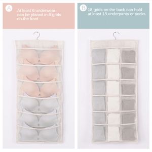 New Hanging Mesh Storage Pocket Foldable Space <b>Saving</b> Closet Organizer with Hooks for Bedroom Wall Balcony Wardrobe - Product Image 4