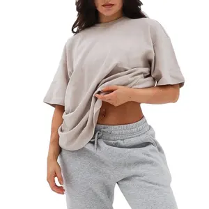 Großhandel Custom Sports Top Hochwertige Fitness Casual Street Style Frauen Overs ize T-Shirt Nylon Spandex T-Shirt