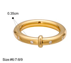 Anillo de Eternidad Minimalista Personalizado, Anillo de Acero Inoxidable Chapado en Oro Rosa Resistente al Agua con Circonitas en Todo el Círculo para Mujeres y Hombres - Product Image 6