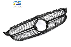 <span class=keywords><strong>W205</strong></span> Facelift Diamond Look Grille avant noire pour voitures de <span class=keywords><strong>classe</strong></span> <span class=keywords><strong>C</strong></span> 2019-ON Bon ajustement sans trou de caméra - Product Image 2