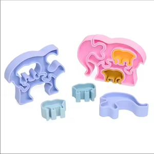 Jouet puzzle en silicone écologique non toxique en forme d'éléphant pour bébés <span class=keywords><strong>de</strong></span> 2 à <span class=keywords><strong>4</strong></span> ans, activité éducative d'apprentissage - Product Image 6