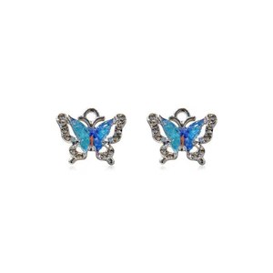 Breloques en alliage papillon colorées avec incrustation de diamants pour la fabrication de bijoux DIY, pendentifs de mode pour femmes, accessoire cadeau - Product Image 5