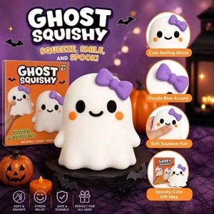 Squishy Fantôme Mignon 5,7 Pouces Géant Doux à Remontée Lente, Jouet Anti-Stress à Presser, Styles Homme Femme, Accessoire de Bureau pour Halloween - Product Image 3