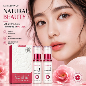 <span class=keywords><strong>ICONSIGN</strong></span> Kit de <span class=keywords><strong>Lifting</strong></span> de Pestañas Coreano Sin Pegamento, <span class=keywords><strong>Pasos</strong></span> 1+2, CAMELLIA, Permanente Rápida de 5-7 Minutos, Sistema Suave con Cisteamina Coreana - Product Image 1