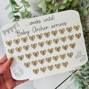 Pafu Compte à rebours pour l'arrivée de bébé Maman à être Cadeaux Date d'échéance Tracker Baby Shower Présent Annonce de naissance du nouveau-né - Product Image 4