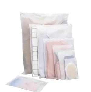 Saco de plástico com zíper fosco para embalagem de roupas, saco plástico ecológico com ziplock para tecido, saco com zíper em PVC com logotipo personalizado