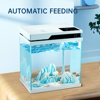 YEE réservoir de poissons d'alimentation automatique verre autonettoyant intelligent petit réservoir de poissons d'aquarium de bureau avec lampe