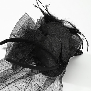 Luolan Halloween Children's Adult Black Witch <strong>Spider</strong> Web Lace Handmade Headband TV Movie <strong>Costumes</strong> <strong>Girls</strong> Boys Wholesale - Product Image 3