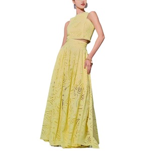 New Sleeveless Long <b>Skirt</b> Pocket Set Casual Vacation Loose Hollow Women's 2 Piece Set Fashion - Product Image 2