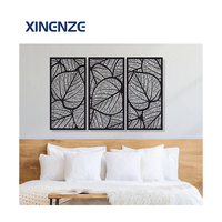 Décoration murale personnalisée 3D à suspendre en fer Enseigne en métal Style Art déco avec cadre motif tissu en cuivre Décoration murale islamique