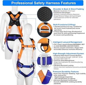 Arnés de Seguridad de Cuerpo Completo CITYCITY, Duradero, Certificado por ANSI y OSHA, Protección Contra Caídas para Trabajos en Altura, Techado y Construcción - Product Image 3