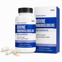 Capsules d'immunoglobulines dérivées de sérum pour les programmes quotidiens de bien-être digestif avec formule de protéines bovines, étiquette privée, approvisionnement OEM