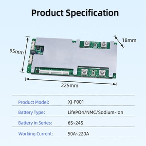 XJ Smart BMS 6S-24S 50A-220A, Equilibrador Activo 2A, 6S-24S 200A 60V/72V/80V RS485 GPS, Placa BMS para Batería de Litio para Montacargas Eléctrico - Product Image 6