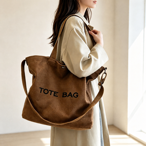 Bolsa de Mano de Lona de Algodón con Logotipo Personalizado <span class=keywords><strong>para</strong></span> <span class=keywords><strong>Mujer</strong></span>, con Correa de Hombro Ajustable, Gran Capacidad, Múltiples Bolsillos, Bolsa de Hombro Cruzada - Product Image 1