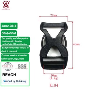 Fournisseur d'usine, boucle à dégagement latéral en plastique noir durable de 20 mm pour sacs et accessoires de casque - Product Image 1