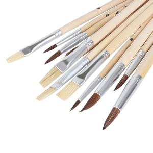 BECOL – Lot de 12 pinceaux professionnels à poils de porc pour aquarelle avec palette en bois pour <span class=keywords><strong>peinture</strong></span> à l'huile – Vente en gros - Product Image 2