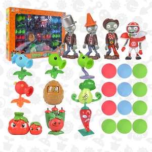식물 대 좀비 2 장난감 세트 시리즈 오리지널 애니메이션 액션 피규어 완두콩 슈팅 게임 장난감
