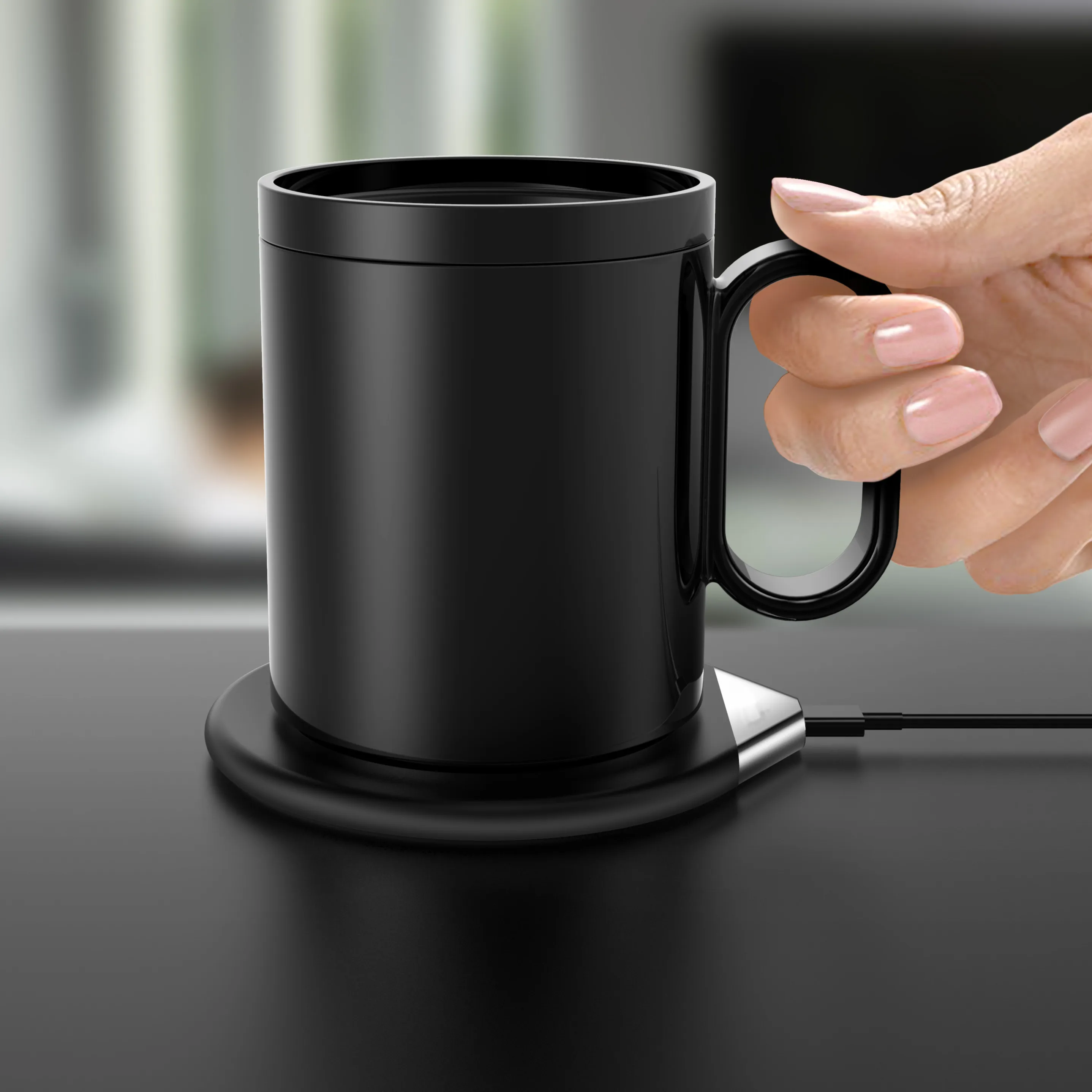 Chauffe tasse électrique avec 3 niveaux de température Chauffe tasses à café avec arrêt automatique lait thé boissons Mug chauffant pour la maison et le bureau Tasse chauffante pour pour café 