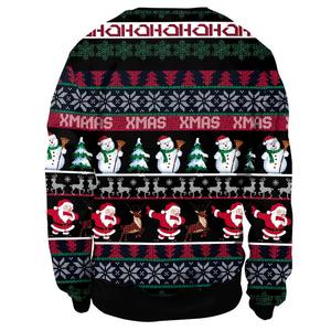 Pull de Noël pour homme, tricoté épais, motif jacquard, coupe décontractée, noir, fibre acrylique, vêtement d'hiver - Product Image 2
