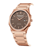 Montre-bracelet pour homme en acier inoxydable rose doré, mouvement japonais, étanche 10 ATM, montre-bracelet à quartz pour homme, montre de business pour homme