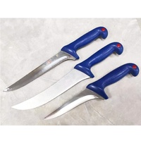 Couteau de pêche en gros ensemble de couteaux à filet de poisson pour désosser le dépeçage coupe de boucher avec manche rouge en PP Fnife de pêche américain
