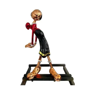 Estátua de Popeye em fibra de vidro para artesanato em resina, modelo personalizado de tamanho pequeno, cor cromada, esposa de Popeye, figura Olvia, arte em fibra de vidro, modelo de Popeye