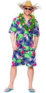 Costume hawaïen pour <span class=keywords><strong>homme</strong></span> 2Pc Short et chemise à imprimé floral <span class=keywords><strong>tropical</strong></span> - Product Image 4